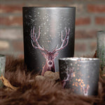 Collectie glazen theelichthouders met herten en winterse motieven voor herfst en winter