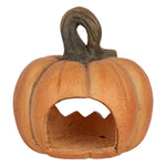 chterkant keramieken Halloween pompoen met opening voor kaars of LED-kaars