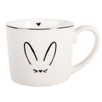 Design mok met konijn en hartje binnenzijde voor modern paasinterieur
