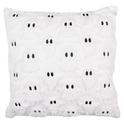 Wit gevuld Halloween kussen van Clayre & Eef met zachte spookjes en zwarte oogjes, 45 × 45 cm