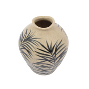Keramische vaas met bladmotief 22 cm