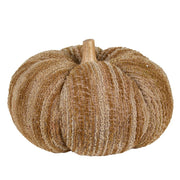 Grote bruin beige stoffen decoratie pompoen van Clayre & Eef van 25 × 16 cm
