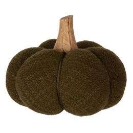 Donkergroene stoffen decoratie pompoen van Clayre & Eef van 15 × 12 cm