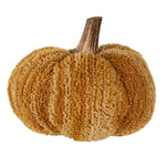 Geel-oranje stoffen decoratie pompoen van Clayre & Eef van 15 cm breed en 13 cm hoog