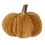 Geel-oranje stoffen decoratie pompoen van Clayre & Eef van 15 cm breed en 13 cm hoog