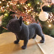 Zwart franse bulldog met subtiele glinstering – 20 cm