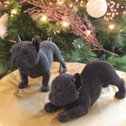 Zwart franse bulldog met subtiele glinstering – 20 cm