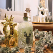 Groen glazen kandelaar met hert