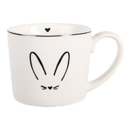 Design mok met konijn en hartje binnenzijde voor modern paasinterieur