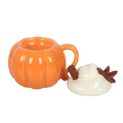Keramieken pompoenbrander geopend met apart deksel voor gebruik met geurolie of waxmelts