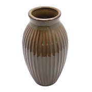 Keramieken vaas met ribstructuur - 23 cm