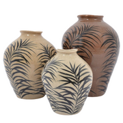 Keramische vaas met bladmotief 22 cm
