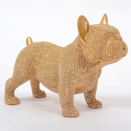 Goudkleurig franse bulldog met subtiele glinstering – 20 cm