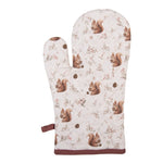 Beige ovenwant met eekhoornprint 18 x 30 cm
