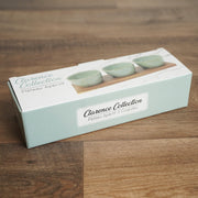 Set van 3 schaaltjes op houten plank