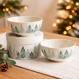 Kom Frosted Forest met Geschenkdoos - Set van 2