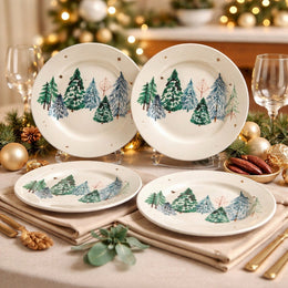 Dessertbord Frosted Forest – met geschenkdoos - set van 4