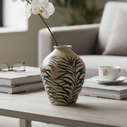 Keramische vaas met bladmotief 22 cm