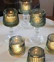 Glazen theelichthouder