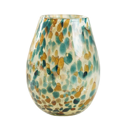 Glazen vaas groen-goud 19 cm – Green Oase