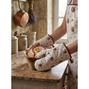 Herfst ovenwant met eekhoornprint tijdens het bakken
