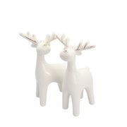 Set van 2 witte keramieken rendieren