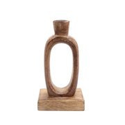 Houten kandelaar met ovale opening – 19 cm