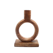 Houten kandelaar met ronde opening – 23 cm