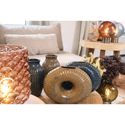 Keramieken vaas met ribstructuur - 23 cm