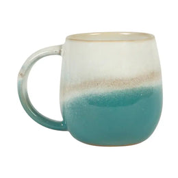 Ombre turkoois mok met dipglazuur
